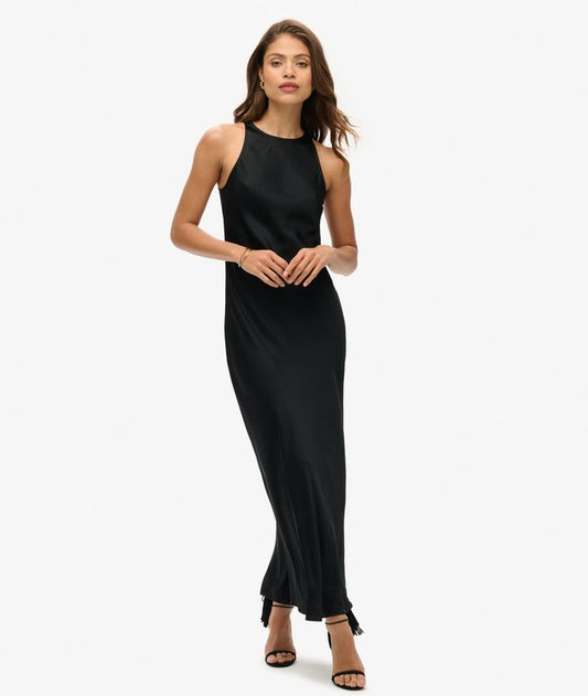 Satin Racer Midi Dress