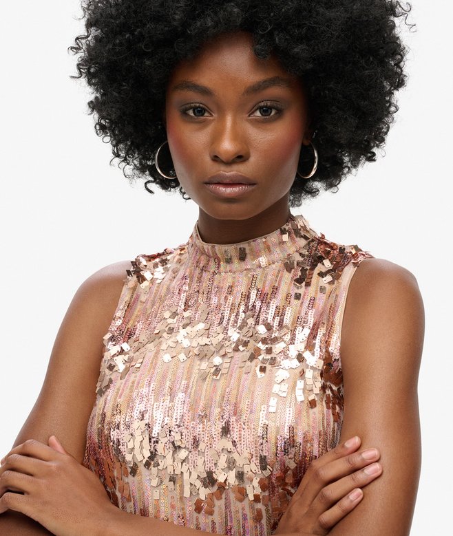 Superdry A-Line SL Sequin Mini Dress