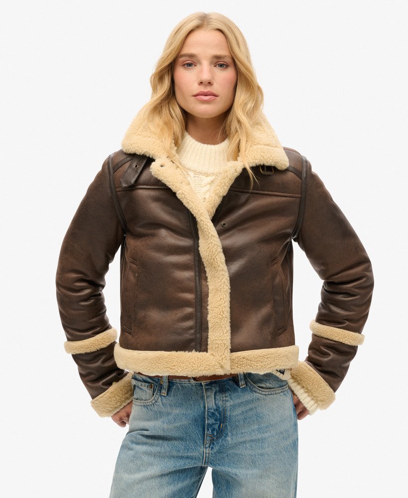 Faux Shearling Crop Jacket