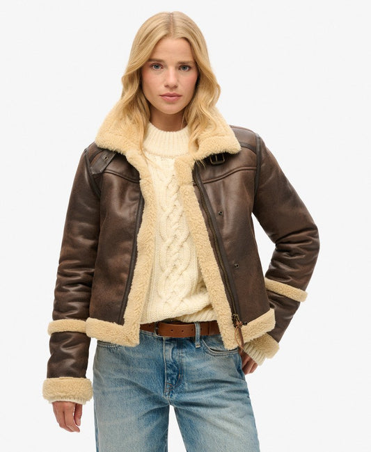 Faux Shearling Crop Jacket