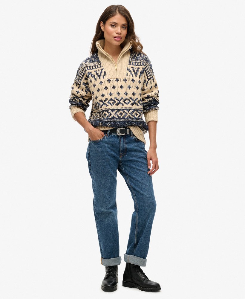 Ski Lodge Zip Neck Jumper