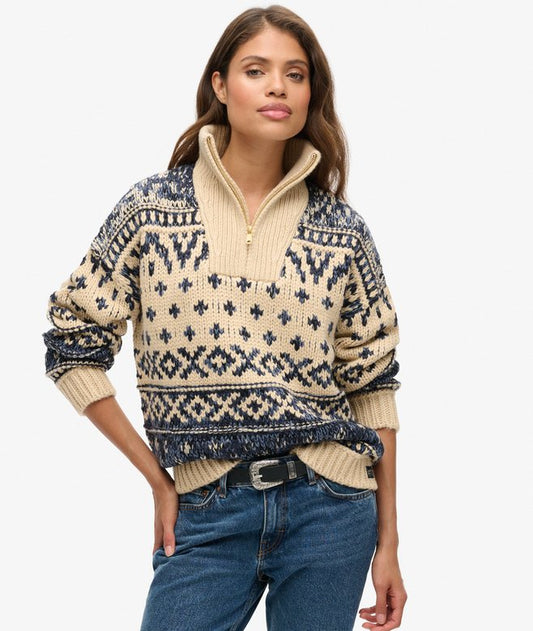 Ski Lodge Zip Neck Jumper