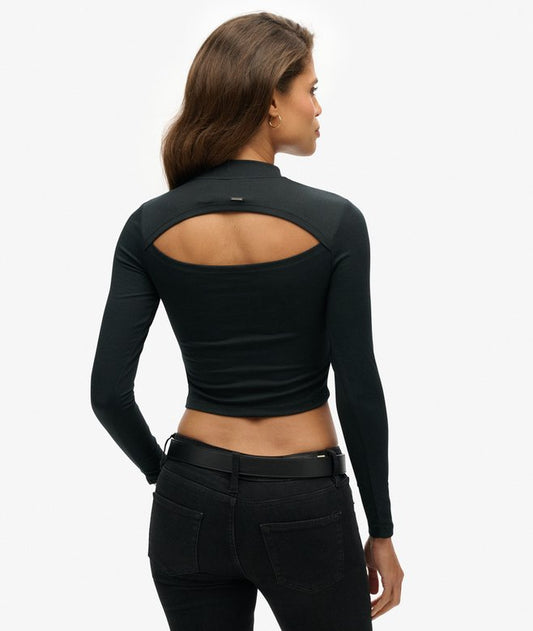Long Sleeve Open Back Top