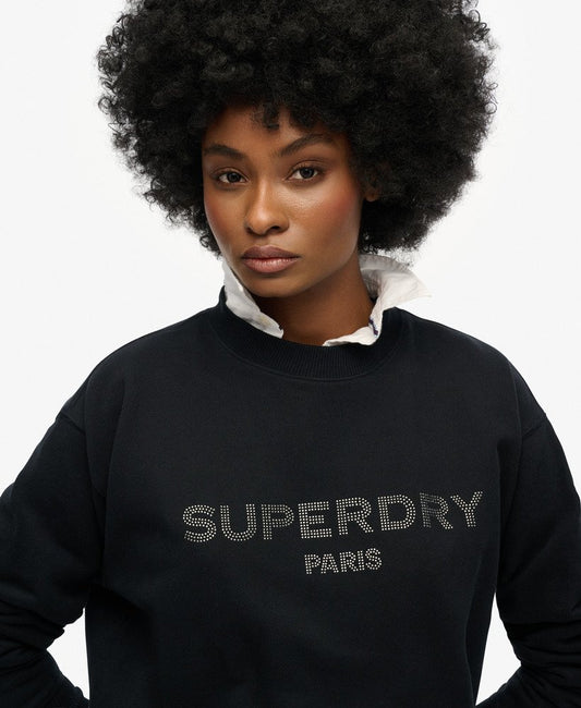 Sport Luxe Black Loose Crew
