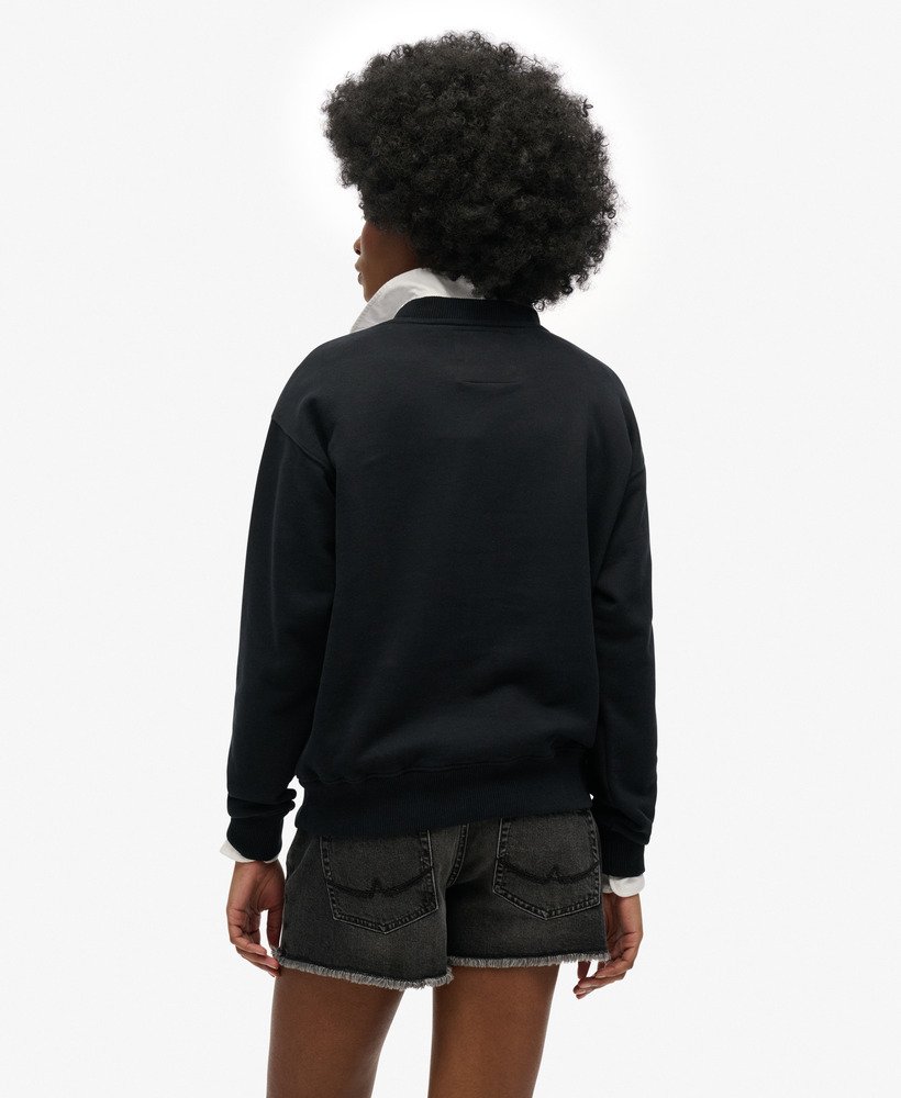 Sport Luxe Black Loose Crew