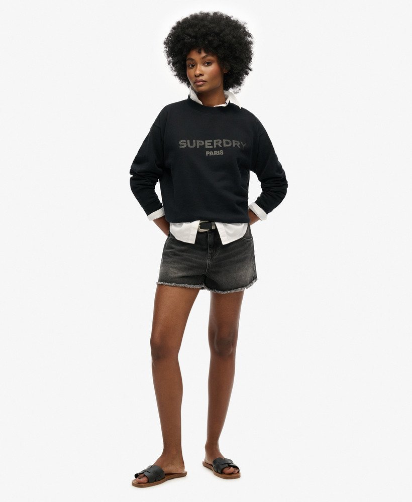 Sport Luxe Black Loose Crew