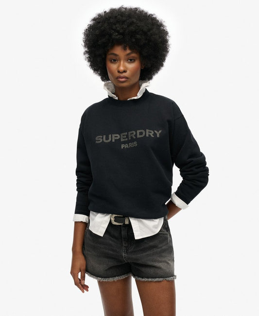 Sport Luxe Black Loose Crew