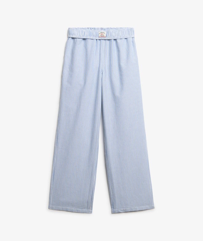 Cotton Stripe Elasticated Trousers