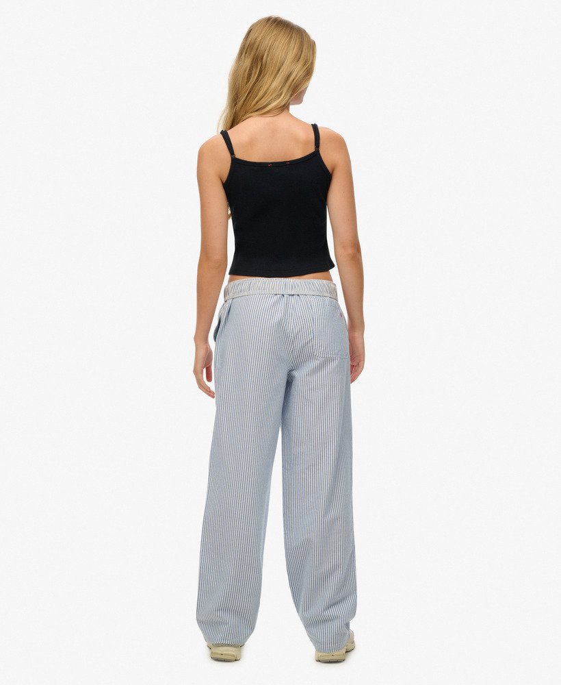 Cotton Stripe Elasticated Trousers
