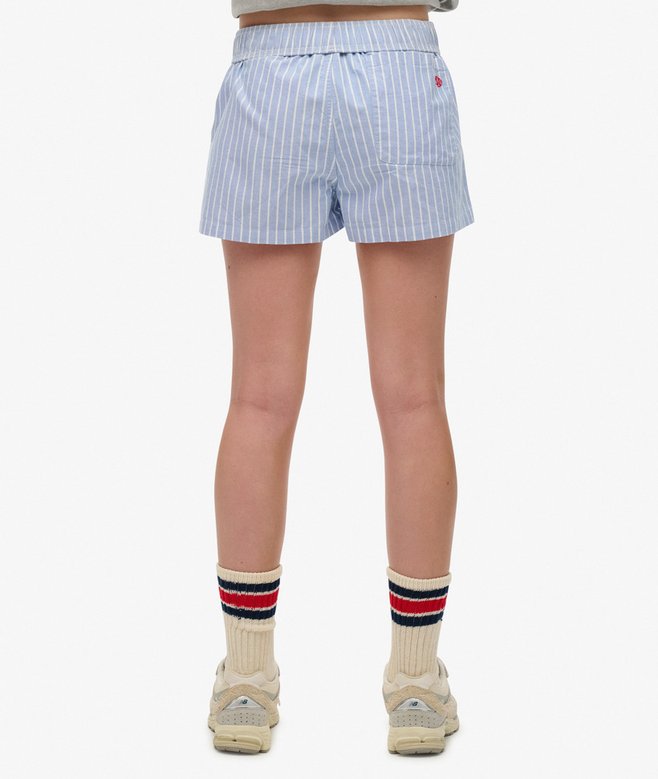 Organic Cotton Stripe Elastic Shorts Blue Stripe