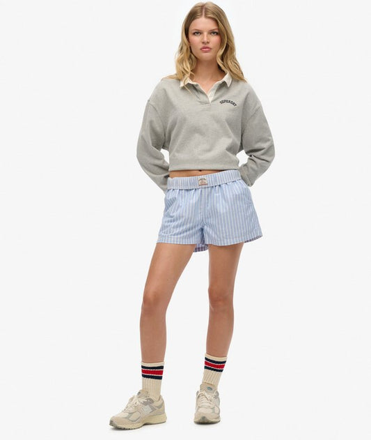 Organic Cotton Stripe Elastic Shorts Blue Stripe