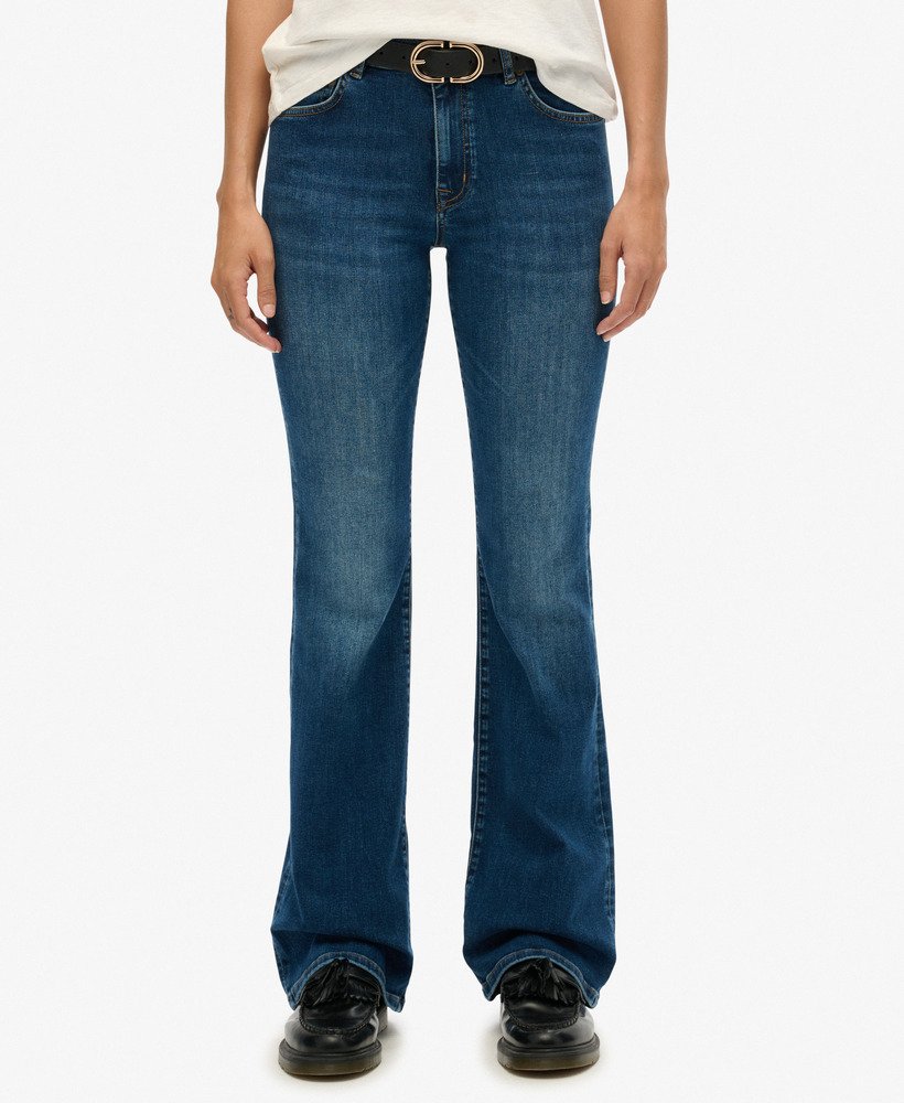Organic Cotton Mid Rise Flare Jeans