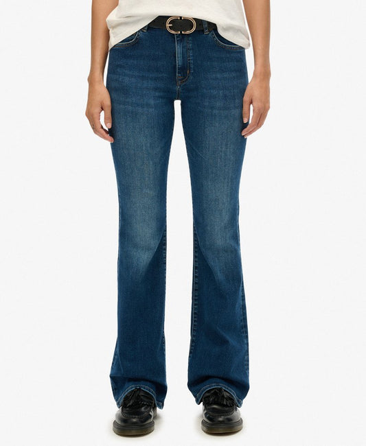 Organic Cotton Mid Rise Flare Jeans