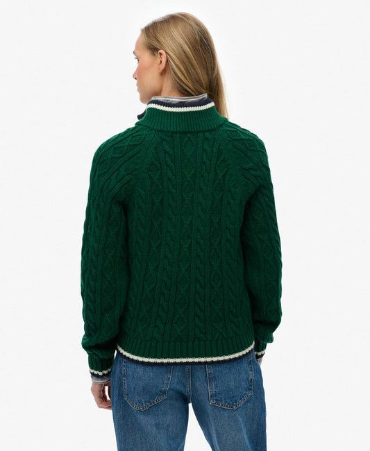 Slim Cable Half Zip Knit