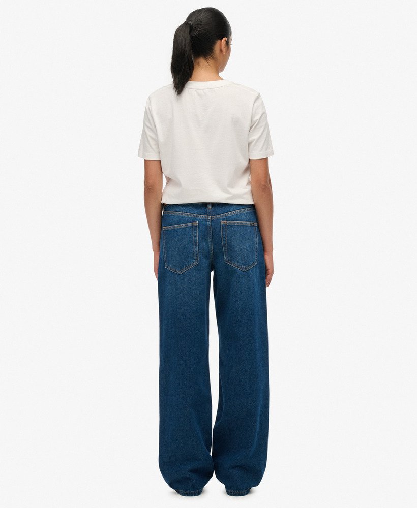 Organic Cotton Mid Rise Wide Leg Jeans