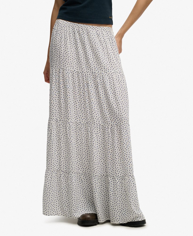 Woven Tiered Maxi Skirt