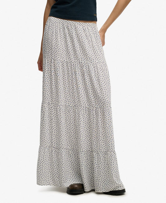 Woven Tiered Maxi Skirt