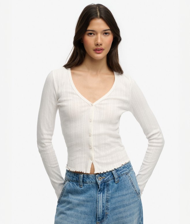 Athletic Essential Pointelle Cardigan