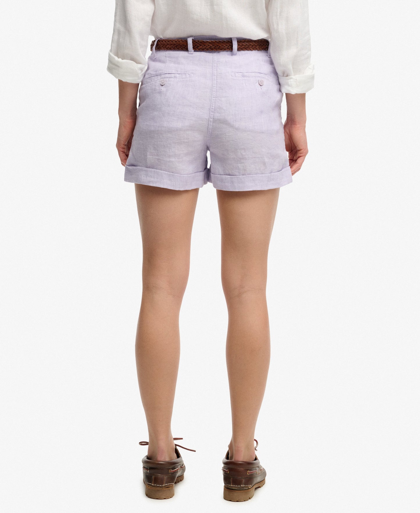 Mid Rise Linen Shorts