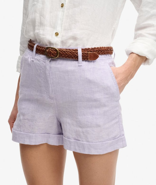 Mid Rise Linen Shorts