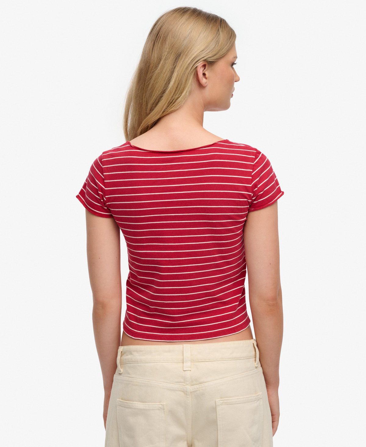 Athletic Essentials Gathered Pattern Top - Red Stripe
