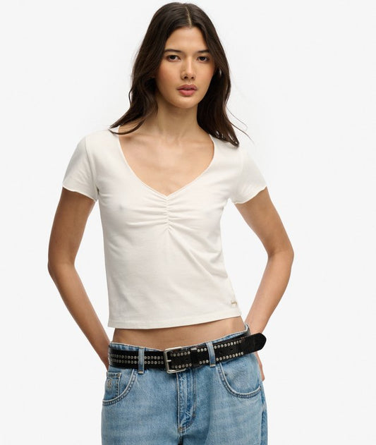 Athletic Essentials Gathered Short Sleeve Top