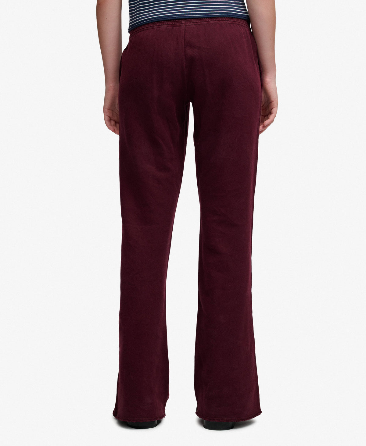 Athletic Embroidered Flare Joggers - Port Red