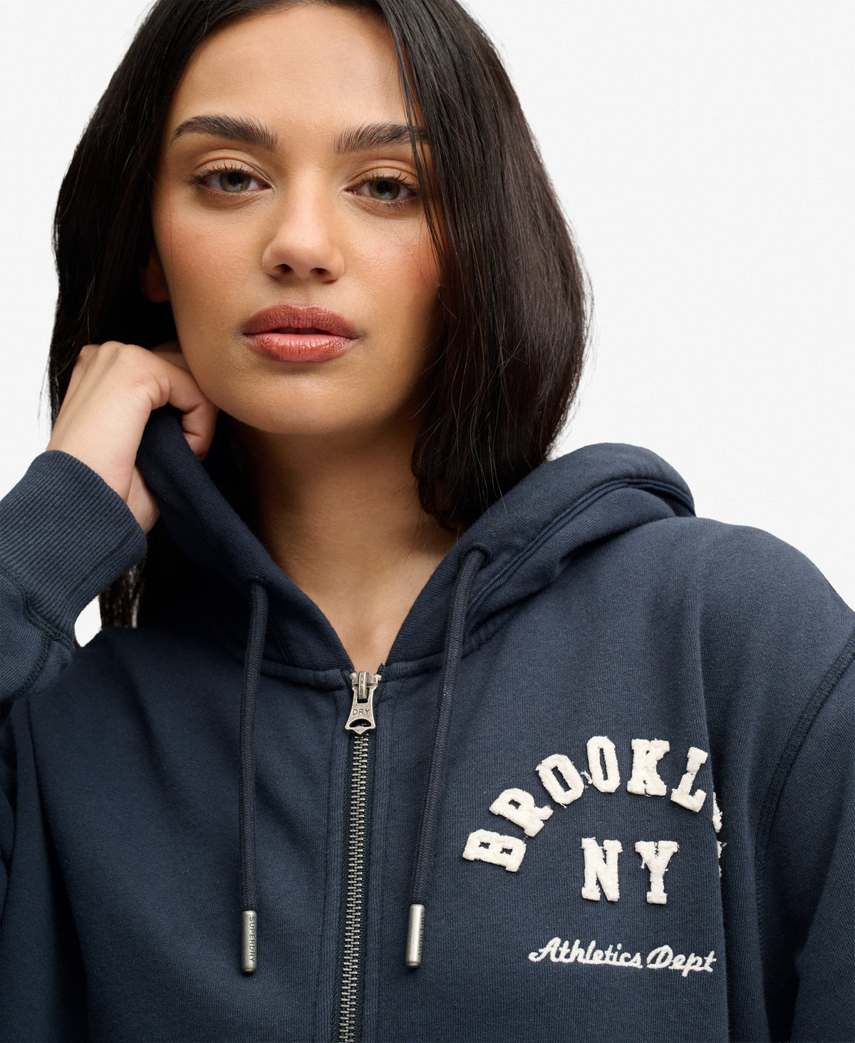 Athletic Essential Relaxed Crop Zip Hoodie