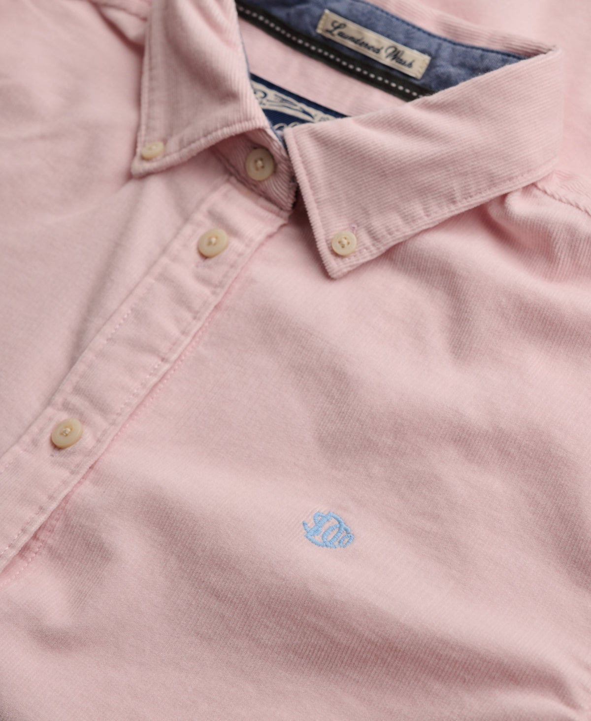 Needle Cord Button Down Long Sleeve Shirt