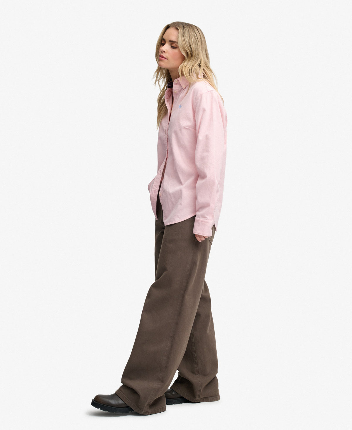 Needle Cord Button Down Long Sleeve Shirt
