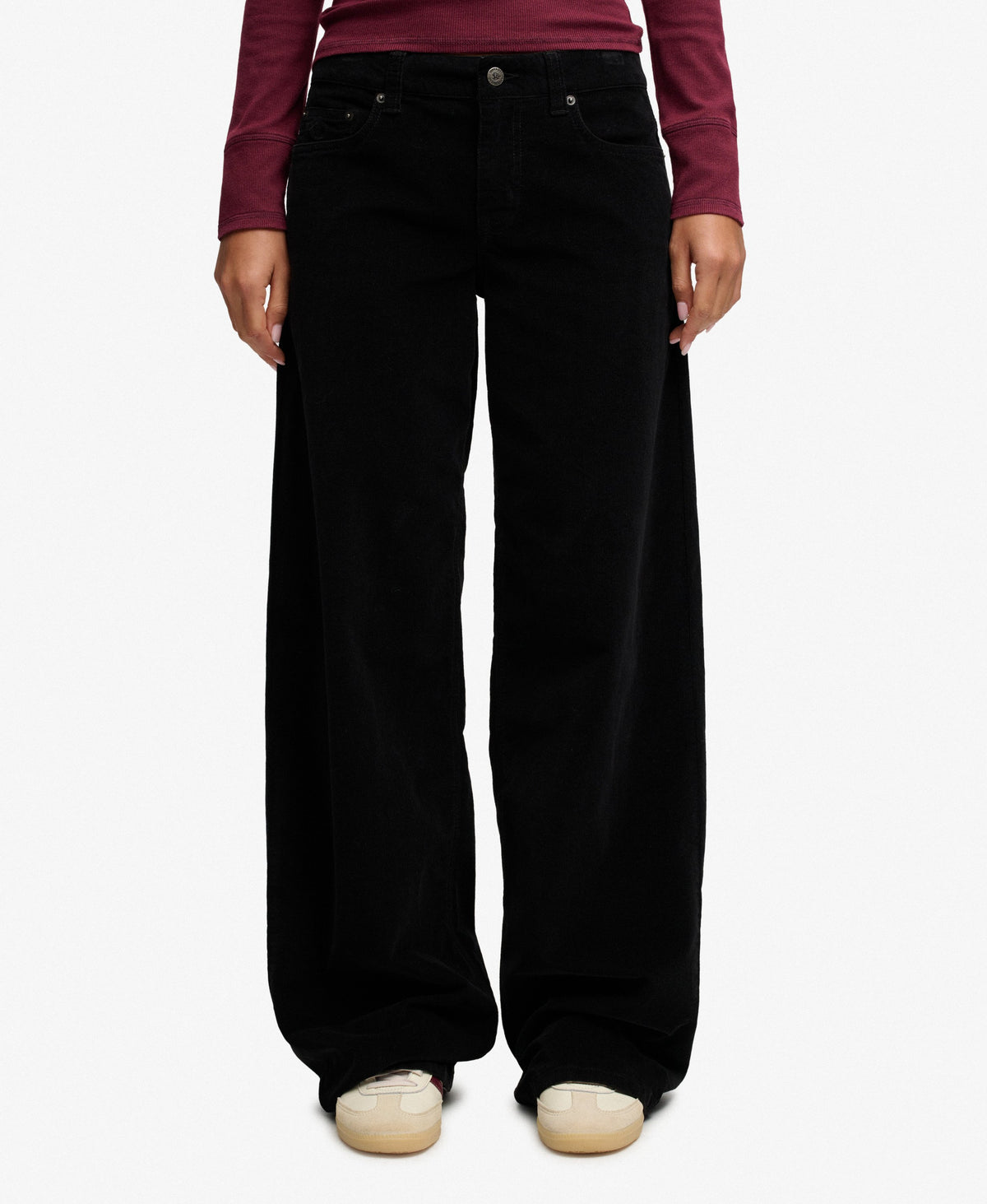 Mid Rise Baggy Corduroy Trousers