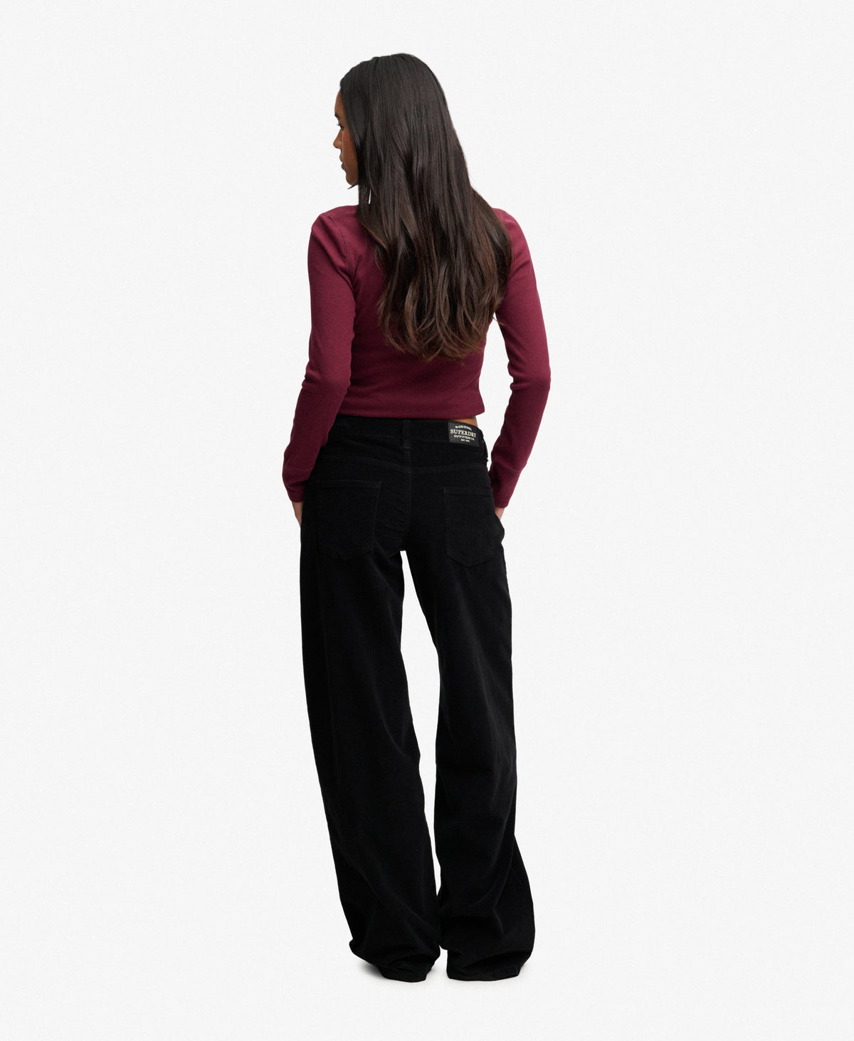 Mid Rise Baggy Corduroy Trousers
