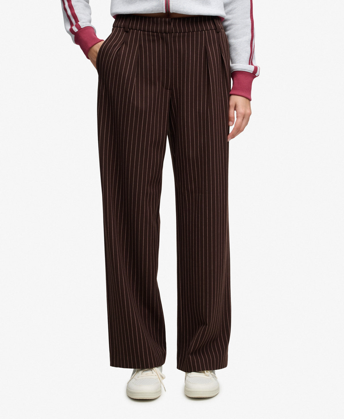 Mid Rise Pinstripe Trousers
