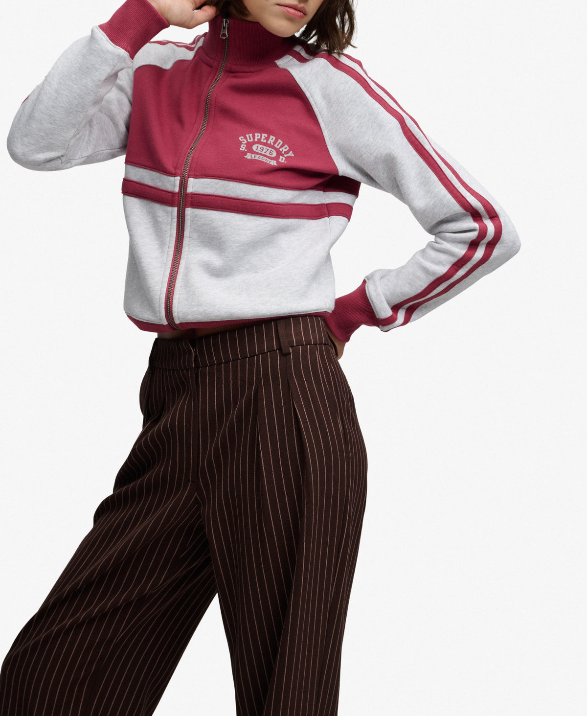 Mid Rise Pinstripe Trousers