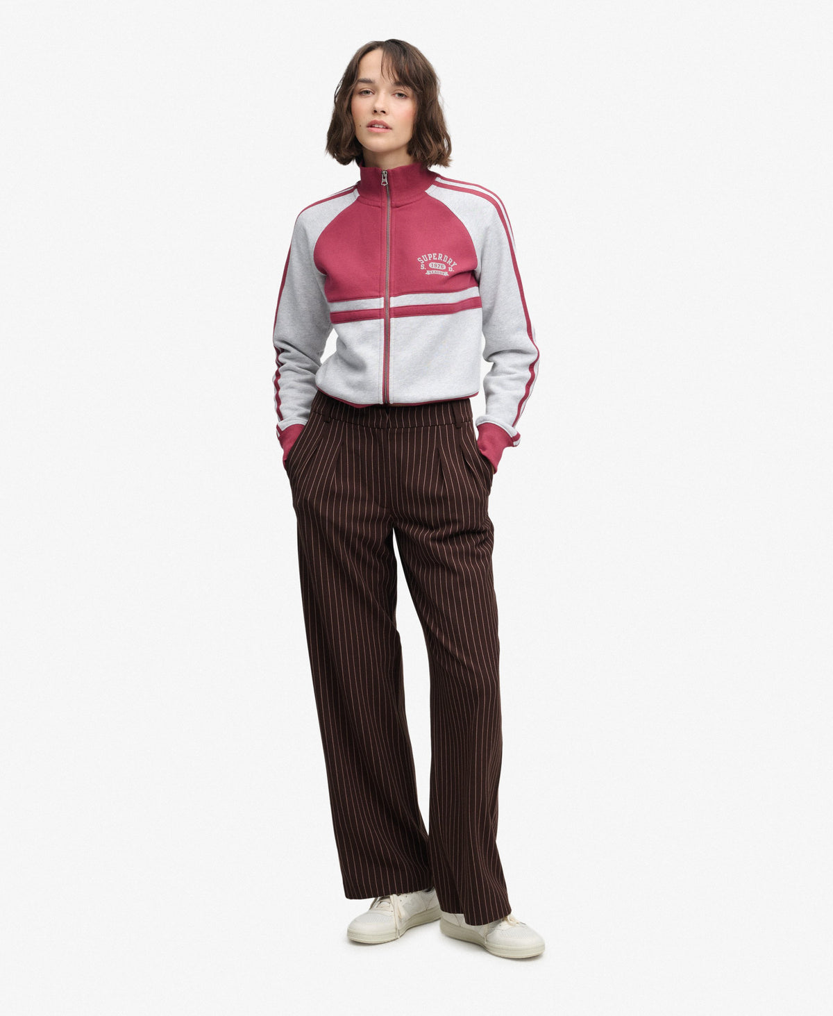 Mid Rise Pinstripe Trousers