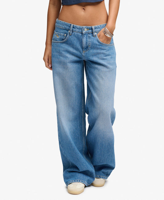 Mid Rise Baggy Jeans - Mid Blue Vintage Wash