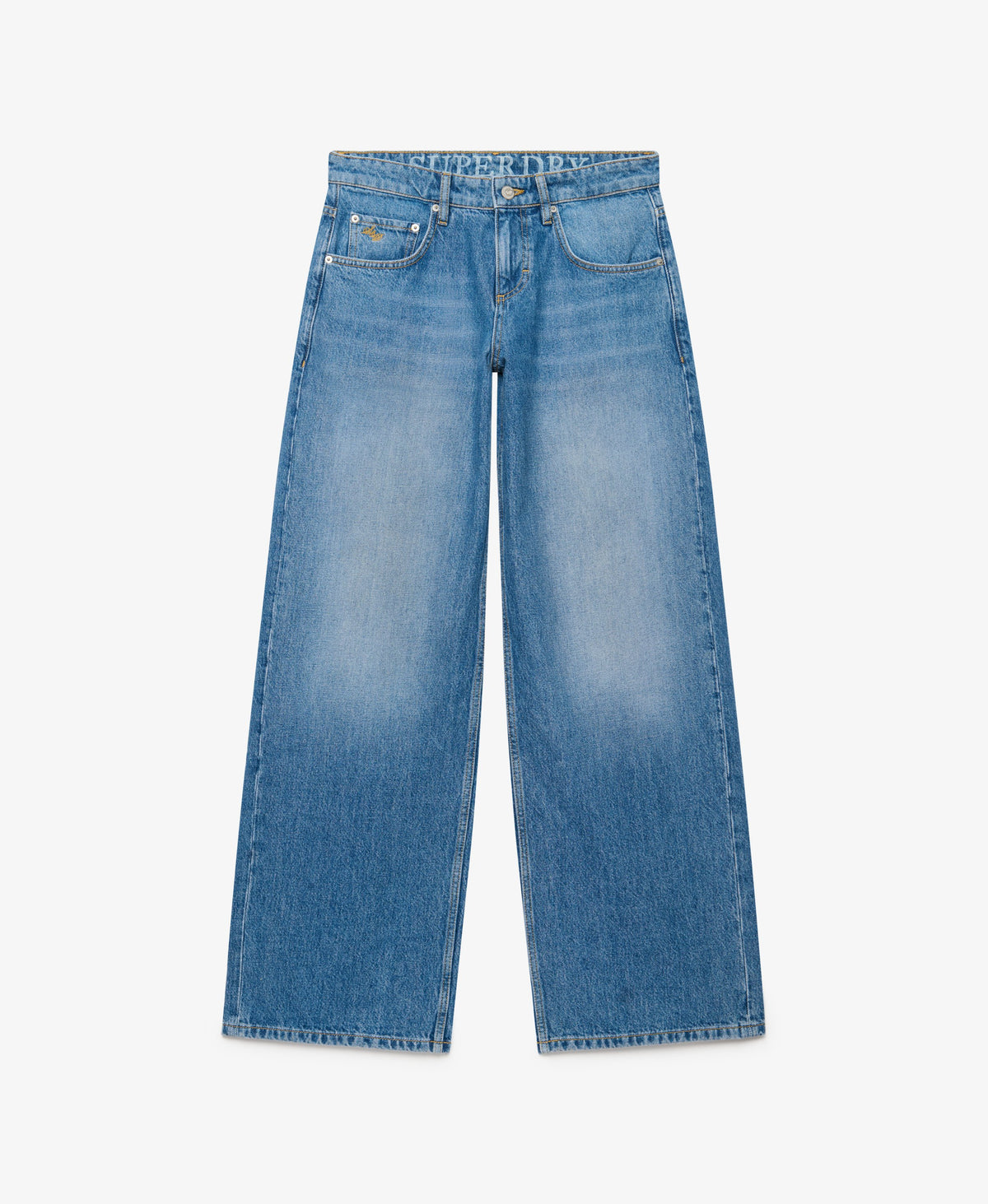 Mid Rise Baggy Jeans - Mid Blue Vintage Wash
