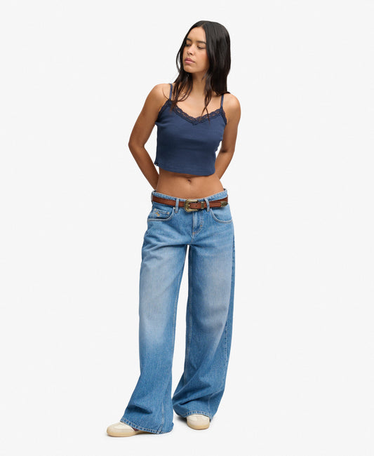 Mid Rise Baggy Jeans - Mid Blue Vintage Wash