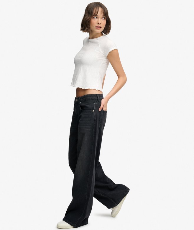 Mid Rise Baggy Jeans - Vintage Washed Black