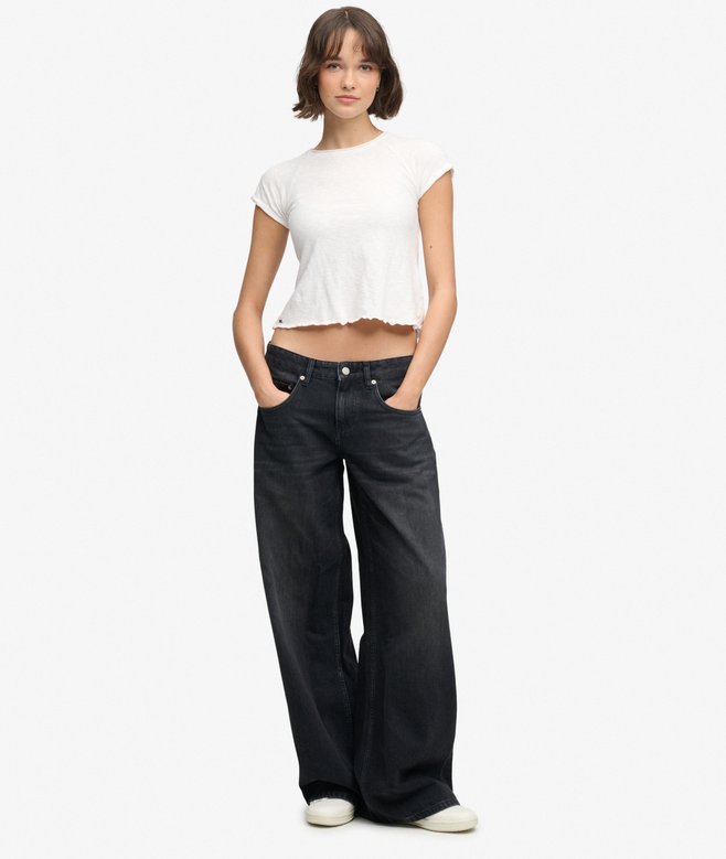 Mid Rise Baggy Jeans - Vintage Washed Black