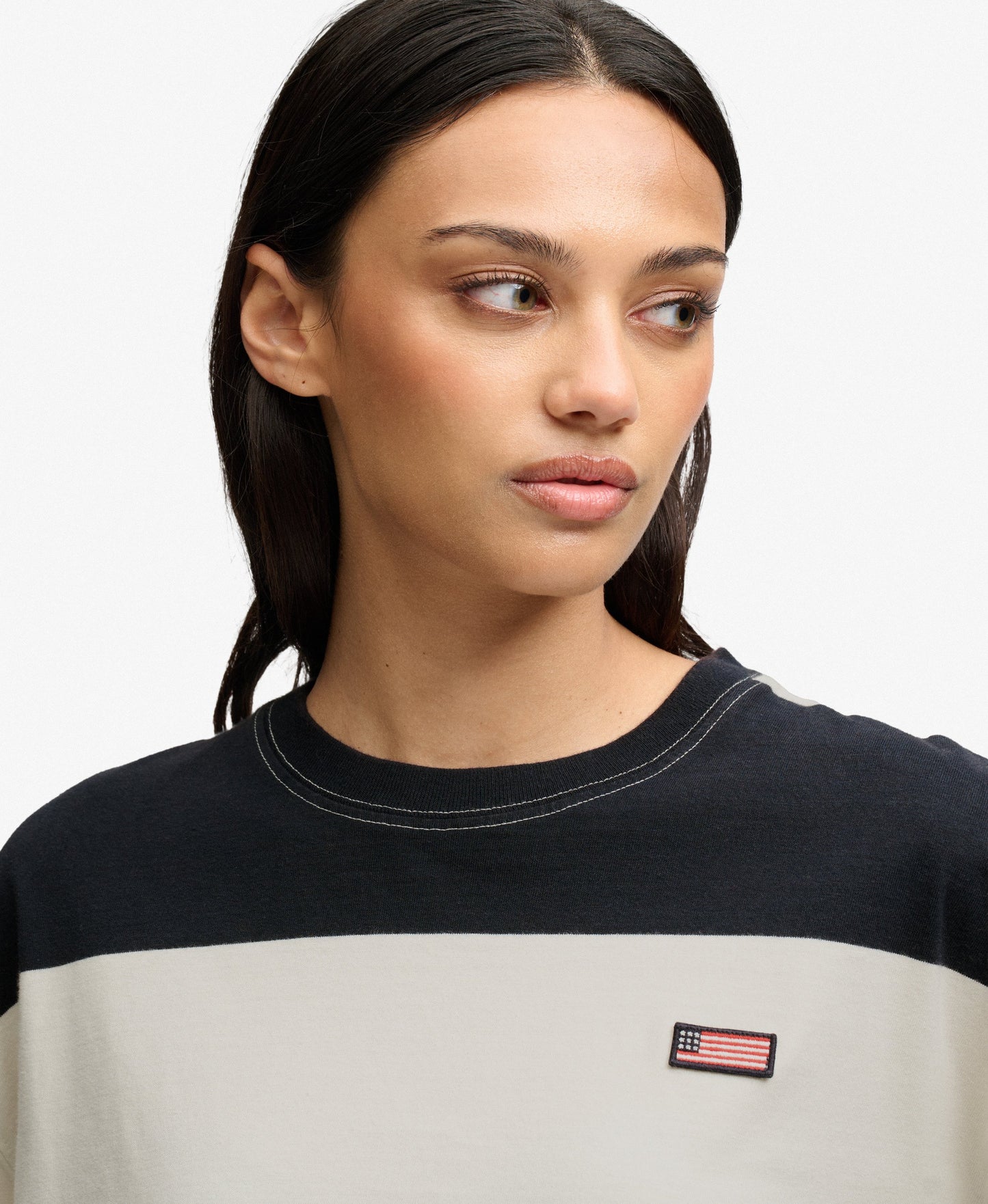 Athletic Essentials Stripe Slouchy Crew