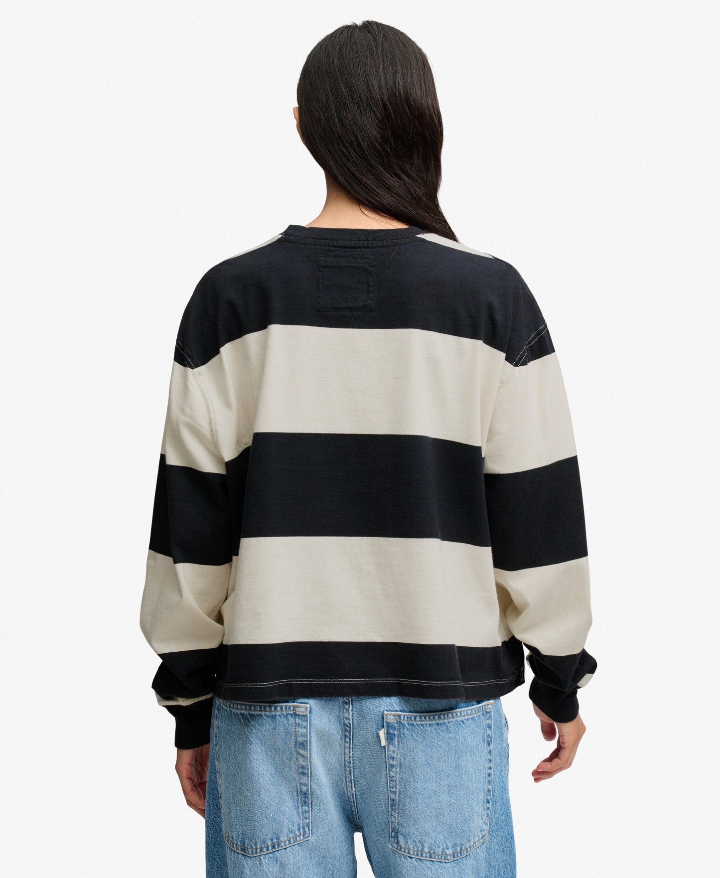 Athletic Essentials Stripe Slouchy Crew