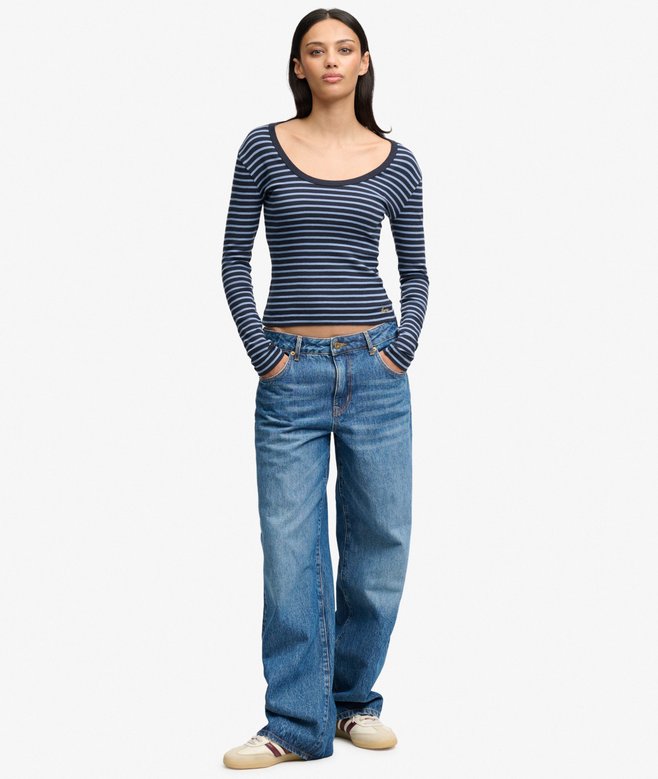 Athletic Essentials Striped Long Sleeve Top