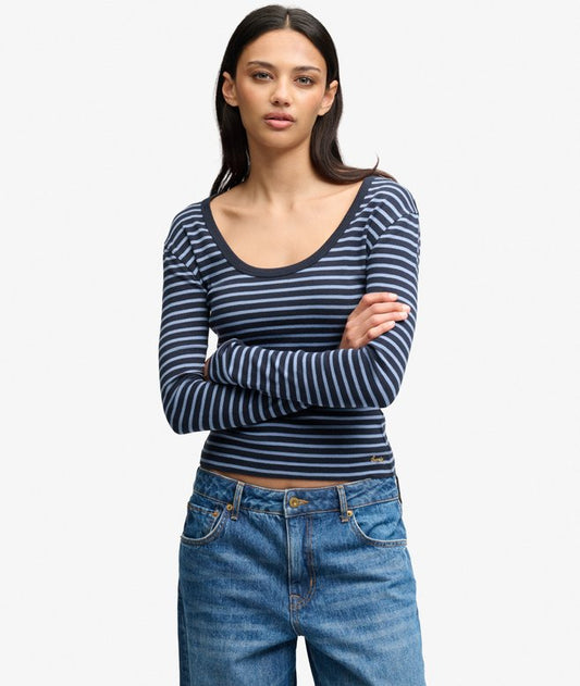 Athletic Essentials Striped Long Sleeve Top