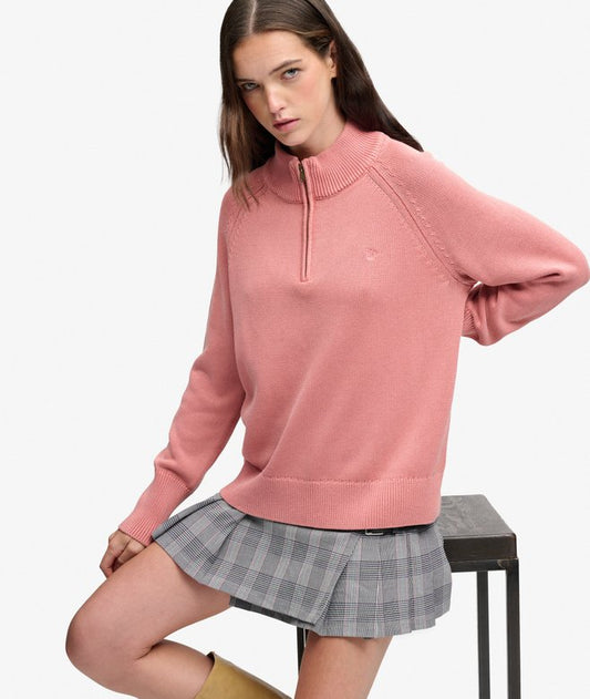 Washed Classic Half Zip Knit