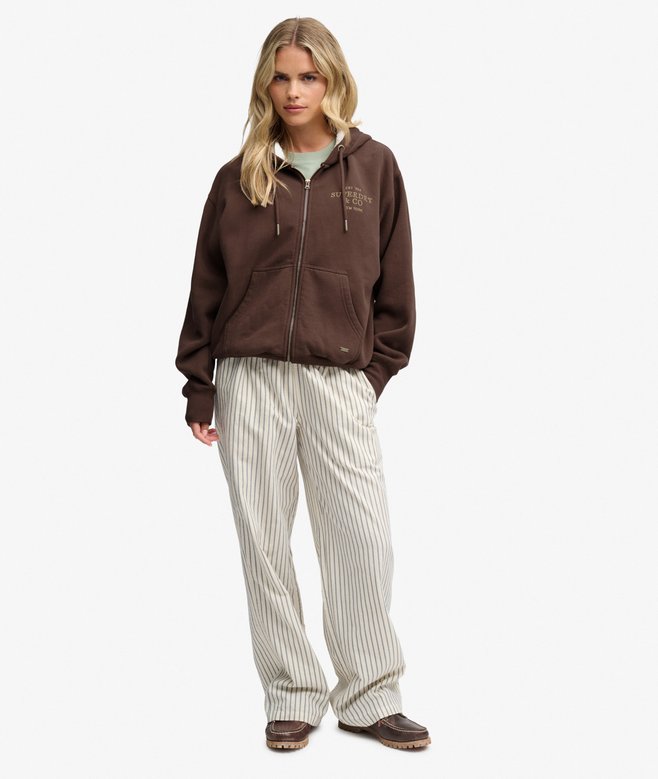 Luxe Faux Fur Lined Zip Hoodie - Chestnut Brown