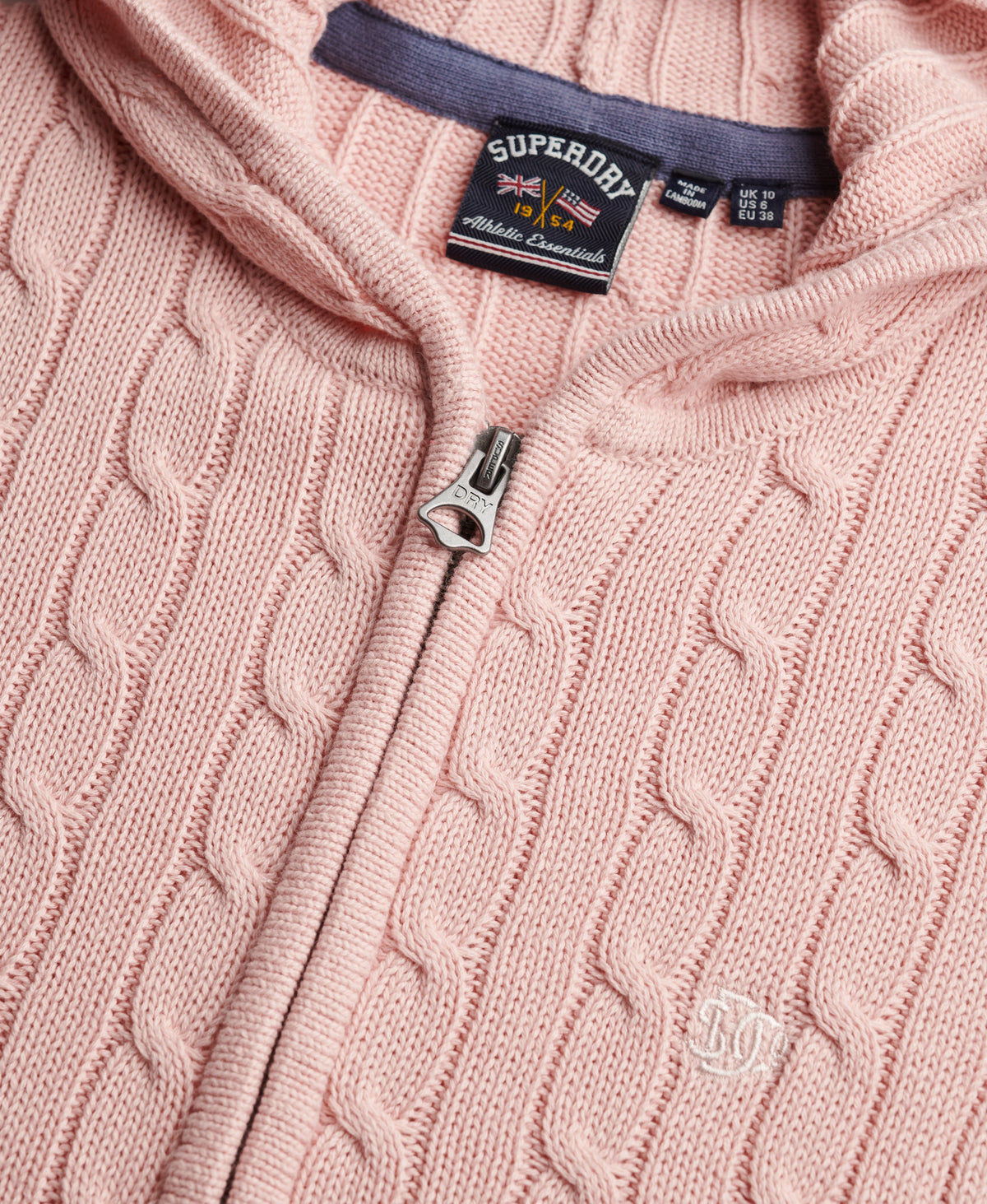 Cotton Cable Zip Up Hoodie