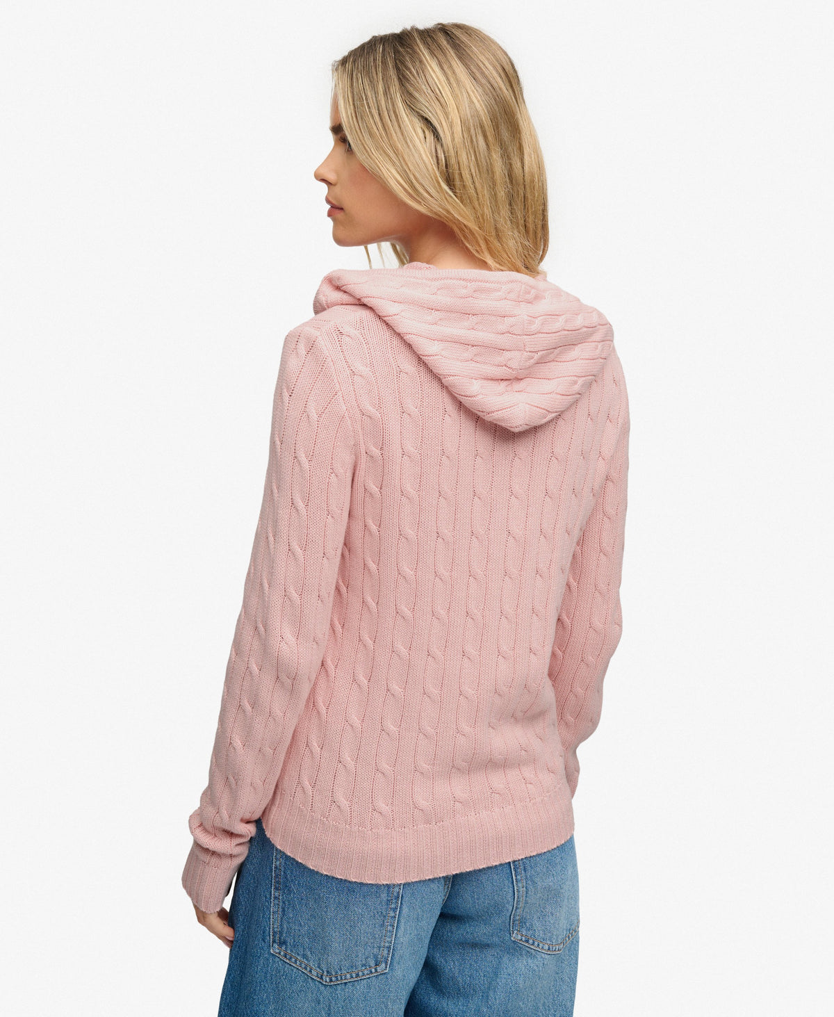 Cotton Cable Zip Up Hoodie