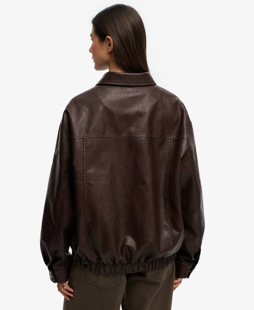 Collared Oversized Bomber Jacket