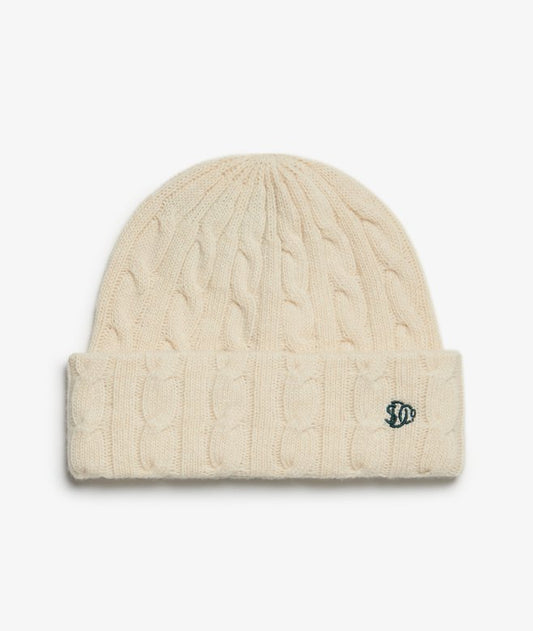Premium Cable Knit Beanie Hat (Natural Cream)